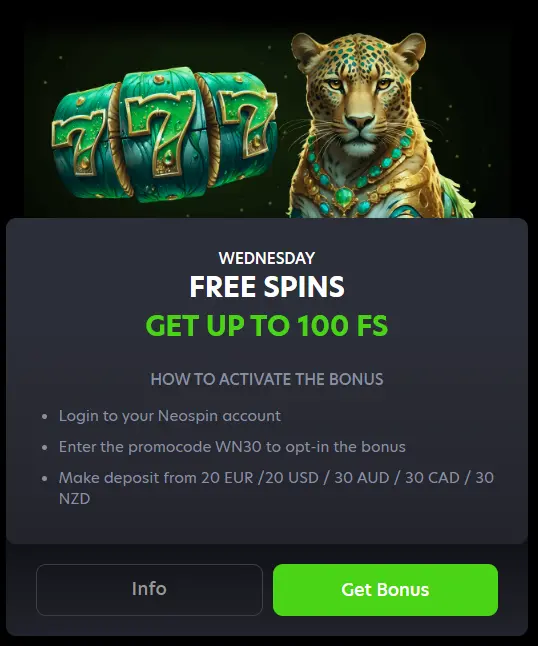 NeoSpin Casino Free Chip No Deposit