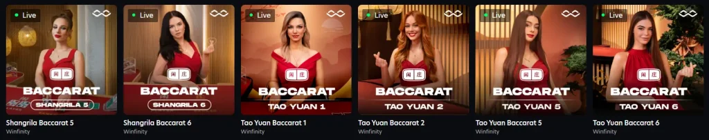 Baccarat at Neo Spin Live Casino