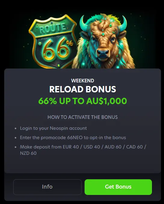 Weekend Reload NeoSpin Bonus