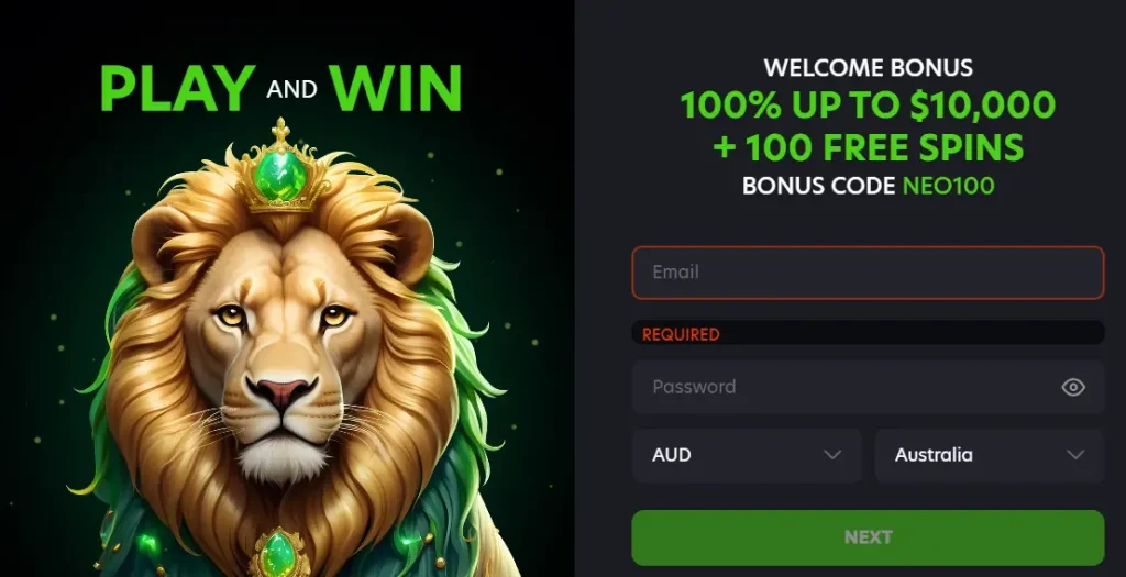 New Player Sign Up
