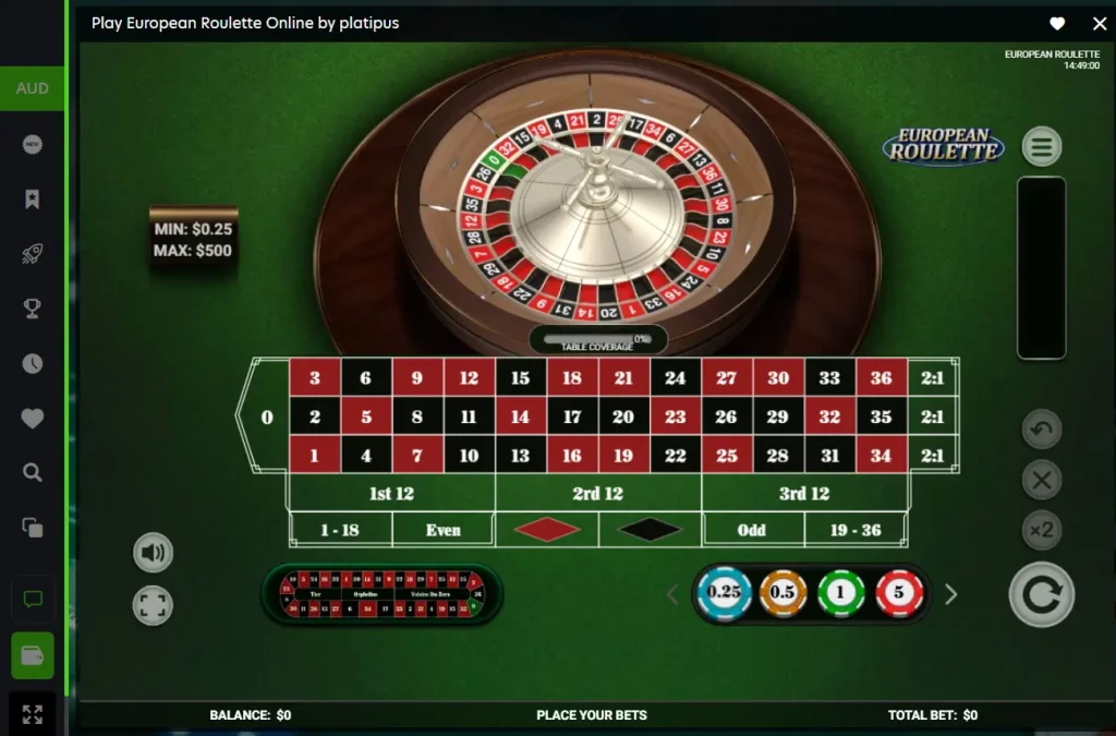 European Roulette at Neo Spin
